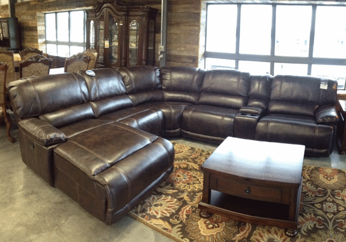 Archdale Leathaire 6pc Reclining Sectional Louisville Home