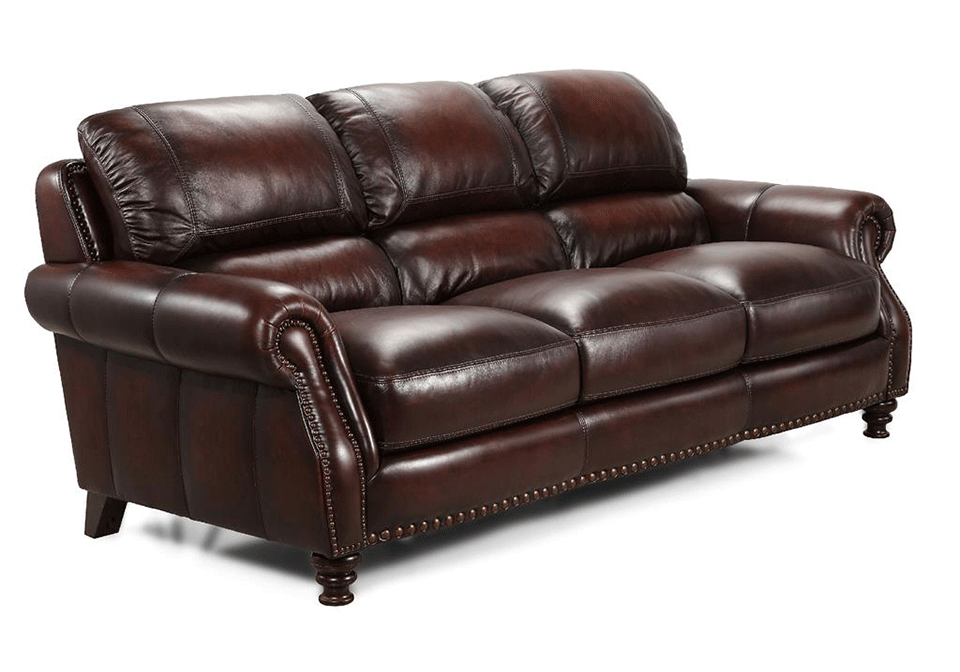 Prescott Hillsboro Cinnamon Genuine Leather Sofa Louisville Home