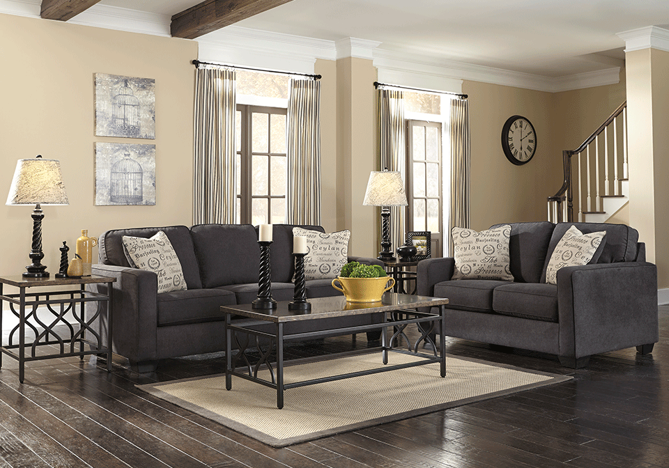 Alenya Charcoal Sofa Set Louisville Warehouse