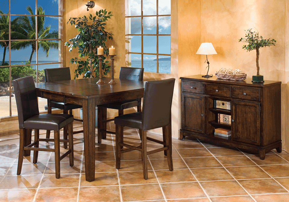 Kona Counter Height Dining Table And 4 Side Chairs Louisville Kona Counter Height Dining Table