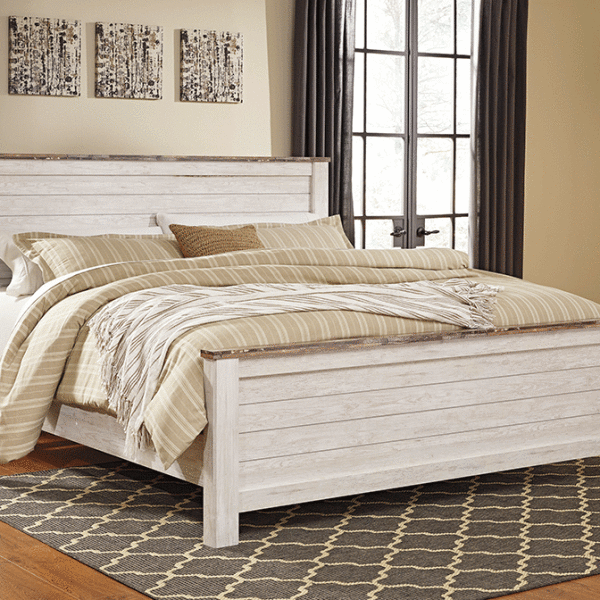 willowton whitewash king panel bed willowton whitewash king panel bed