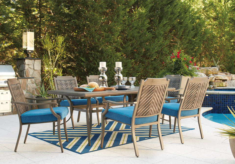 Partanna Beige Outdoor Dining Table Louisville Overstock Warehouse - Partanna Beige Outdoor Dining Table Louisville Overstock Warehouse