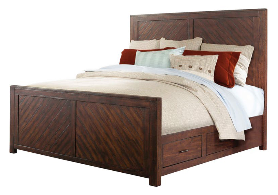 Elements Jax Walnut Queen Panel Storage Bed Louisville Overstock