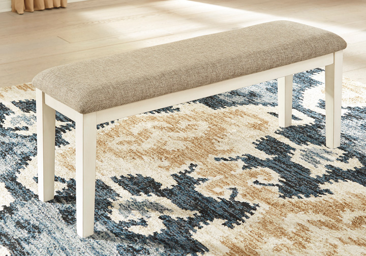 Bardilyn Antique White Upholstered Dining Bench Louisville