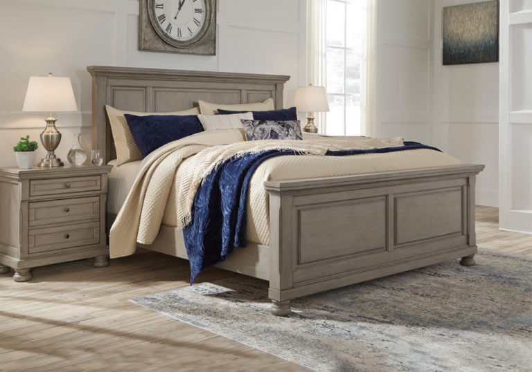Lettner Light Gray Queen Panel Bed Louisville Overstock Warehouse