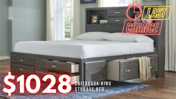 Last Chance Deal - Caitbrook Gray King Storage Bed