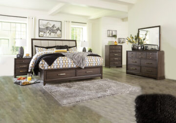 Brueban Brown King Upholstered Storage Bedroom Set ...