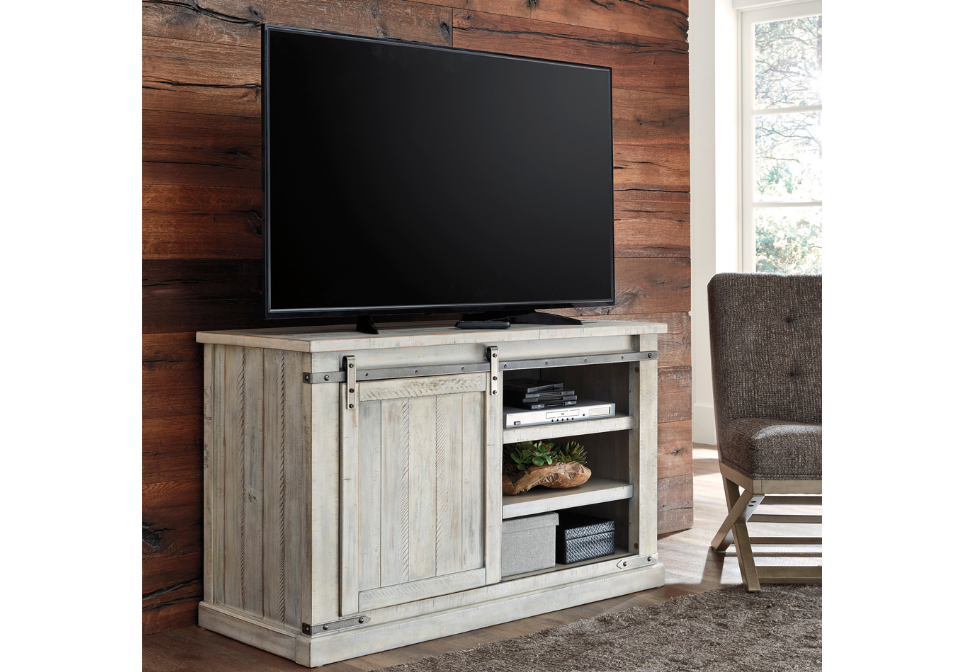 Realyn Chipped White Extra Large TV Stand Louisville Overstock Warehouse