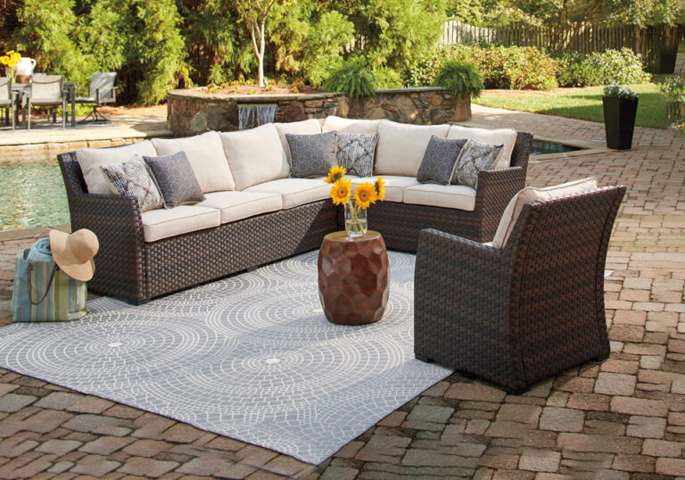 Beachcroft Beige Outdoor Swivel Lounge Chair Louisville Overstock Warehouse