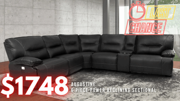 Last Chance Deal! - Augustine Black 6-Piece Power Reclining Sectional