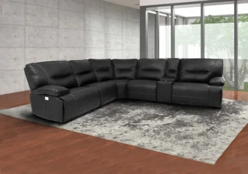 Augustine Black 6-Piece Power Reclining Sectional
