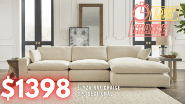 Last Chance Deal! - Elyza Linen 3pc. RAF Chaise Sectional