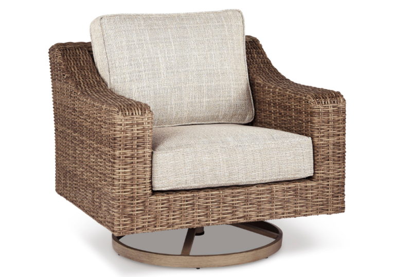Beachcroft Beige Outdoor Swivel Lounge Chair Louisville Overstock Warehouse