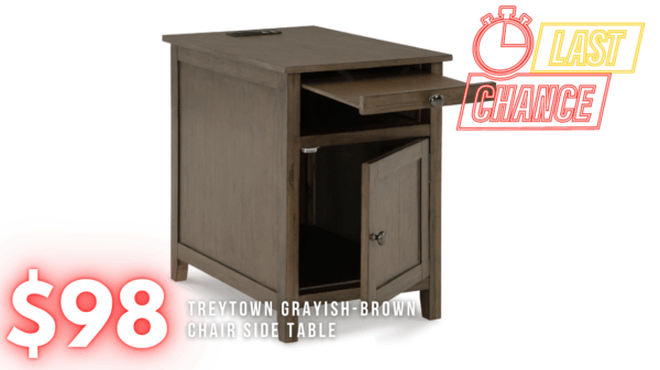 Last Chance Deal! - Treytown Grayish Brown Chairside End Table