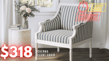 Last Chance Deal! - Mckenna Blue Stripe Accent Chair