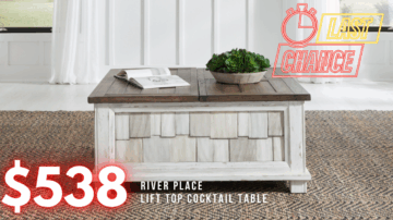 Last Chance Deal! - River Place Lift Top Storage Cocktail Table