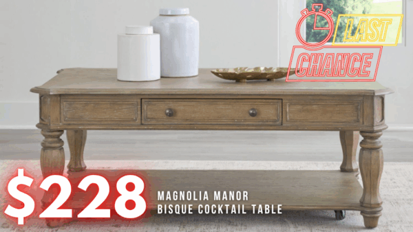 Last Chance Deal! - Magnolia Manor Bisque Rectangular Cocktail Table