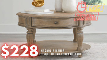 Last Chance Deal! - Magnolia Manor Bisque Round Cocktail Table