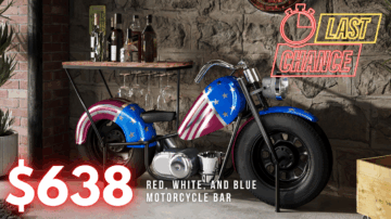 Last Chance Deal! - Red, White, & Blue Motorcycle Entertainment Bar