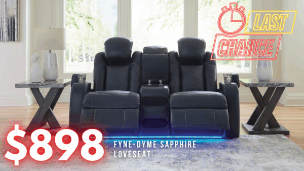 Last Chance Deal! - Fyne-Dyme Sapphire Power Reclining Loveseat