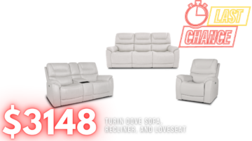 Last Chance Deal! - Turin Dove Power Reclining Set