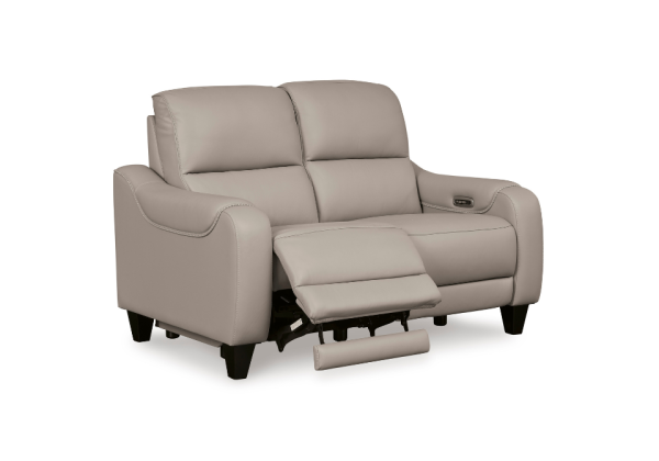 Mercomatic Gray Reclining Loveseat - Image 4