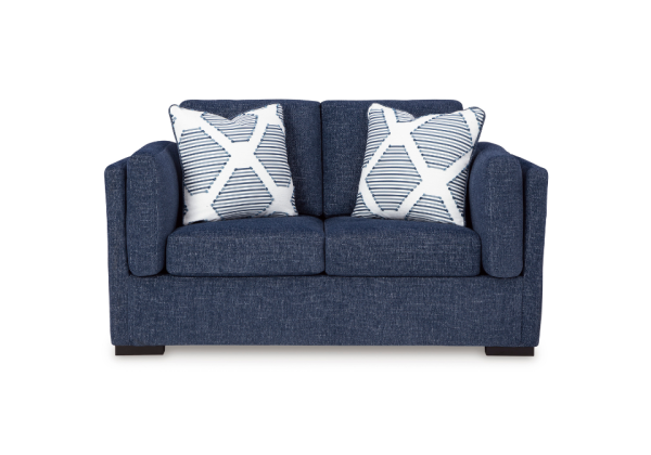 Evansley Navy Loveseat - Image 2
