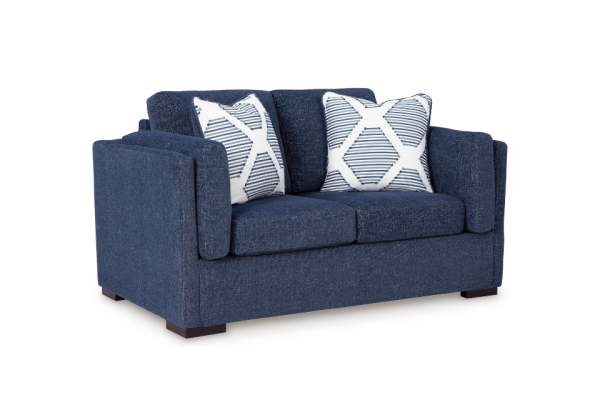 Evansley Navy Loveseat - Image 3