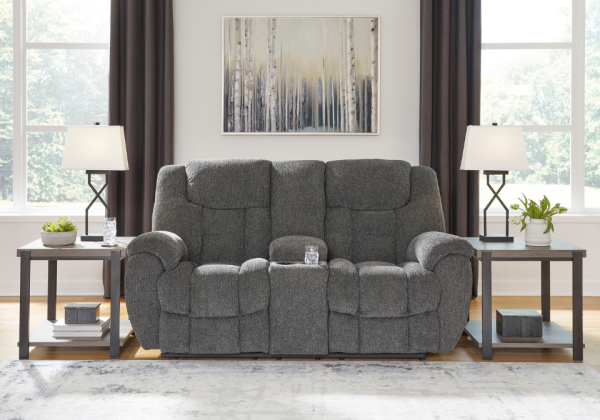 Foreside Charcoal Reclining Loveseat