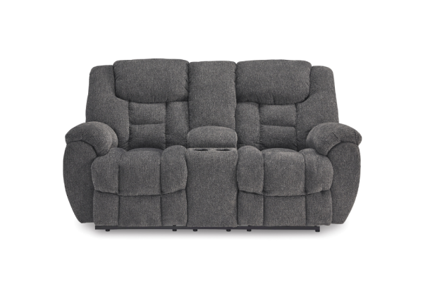 Foreside Charcoal Reclining Loveseat - Image 2
