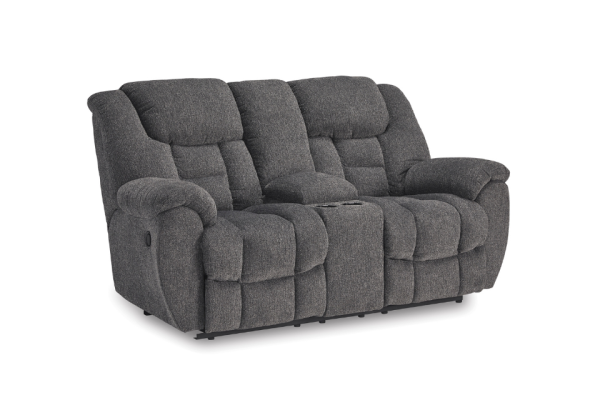 Foreside Charcoal Reclining Loveseat - Image 3