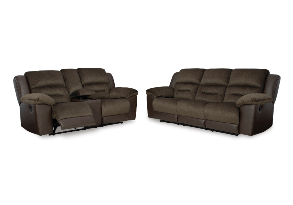 Dorman Chocolate Reclining Sofa Set - Image 3