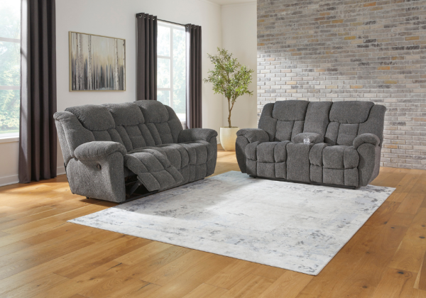 Foreside Charcoal Reclining Sofa Set