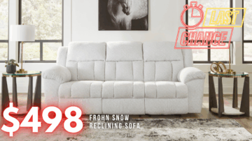 Last Chance Deal! - Frohn Snow Reclining Sofa