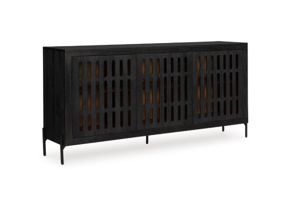 Vallisburg Black/Natural Accent Cabinet - Image 3