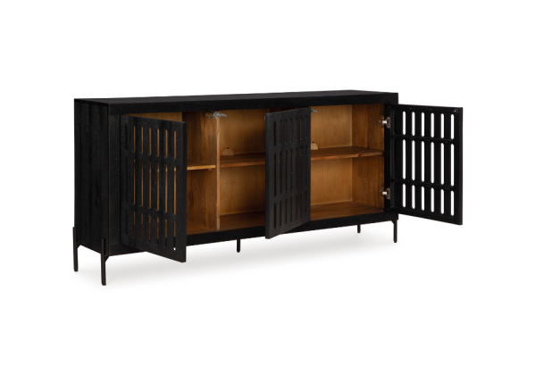 Vallisburg Black/Natural Accent Cabinet - Image 4