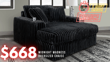 Last Chance Deal! - Midnight-Madness Oversized Chaise