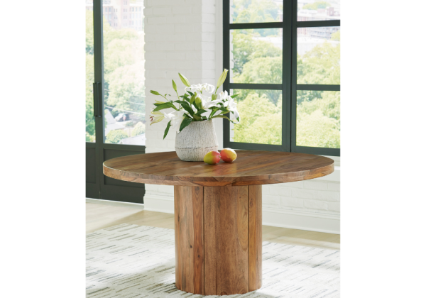 Dressonni Brown Round Dining Table - Image 2