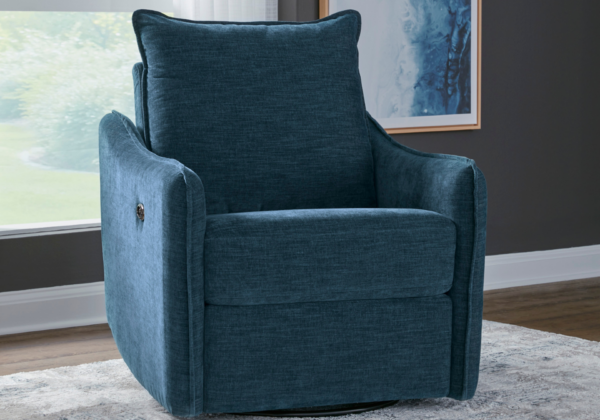 McBurg Navy Power Swivel Recliner - Image 2