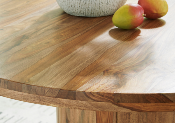 Dressonni Brown Round Dining Table - Image 5