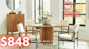 Last Chance Deal! - Dressonni Brown Round 5 Piece Dining Set