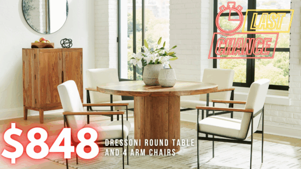 Last Chance Deal! - Dressonni Brown Round 5 Piece Dining Set