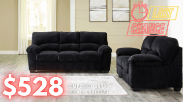 Last Chance Deal! - SimpleJoy Onyx Sofa Set