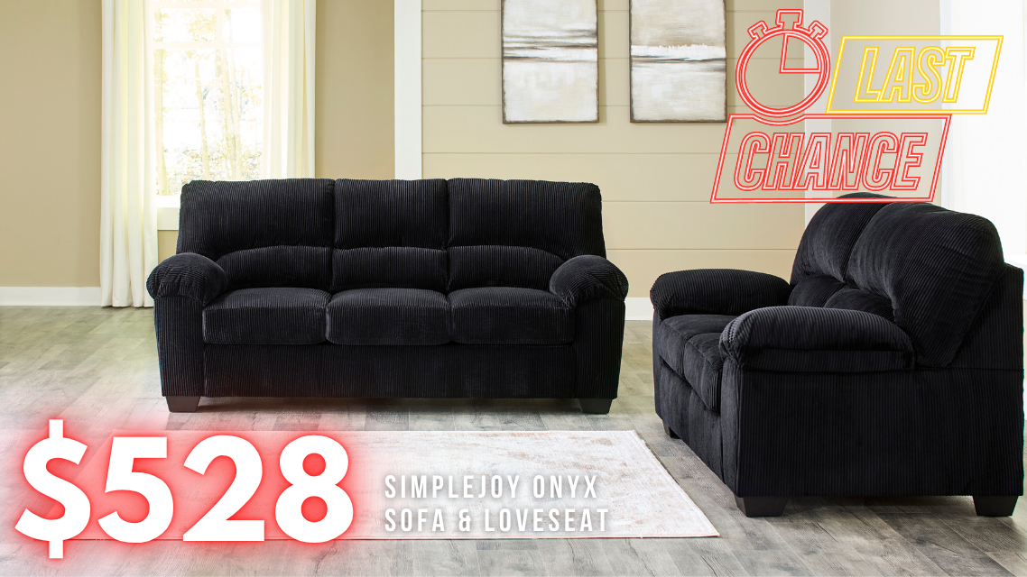 Last Chance Deal! - SimpleJoy Onyx Sofa Set