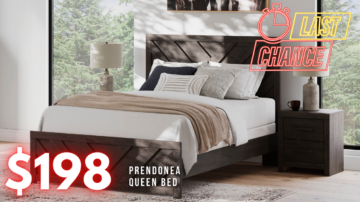 Last Chance Deal! - Prendonea Charocal Queen Bed
