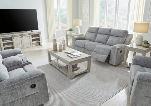Buntington Pewter Reclining Sofa Set - Image 5