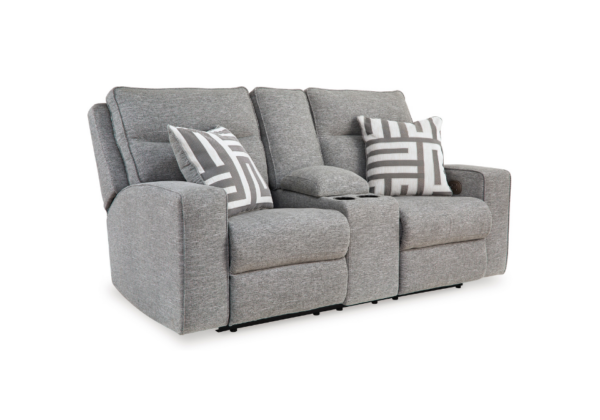 Biscoe Pewter Power Reclining Sofa Set - Image 4