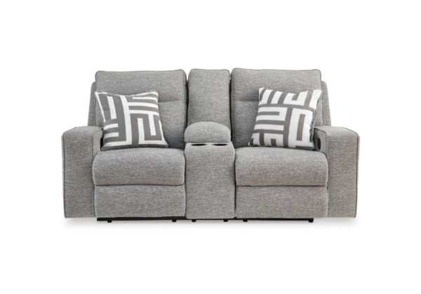 Biscoe Pewter Power Reclining Loveseat