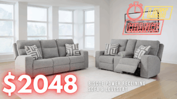 Last Chance Deal! - Biscoe Pewter Power Reclining Sofa Set