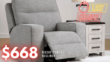 Last Chance Deal! - Biscoe Pewter Power Recliner